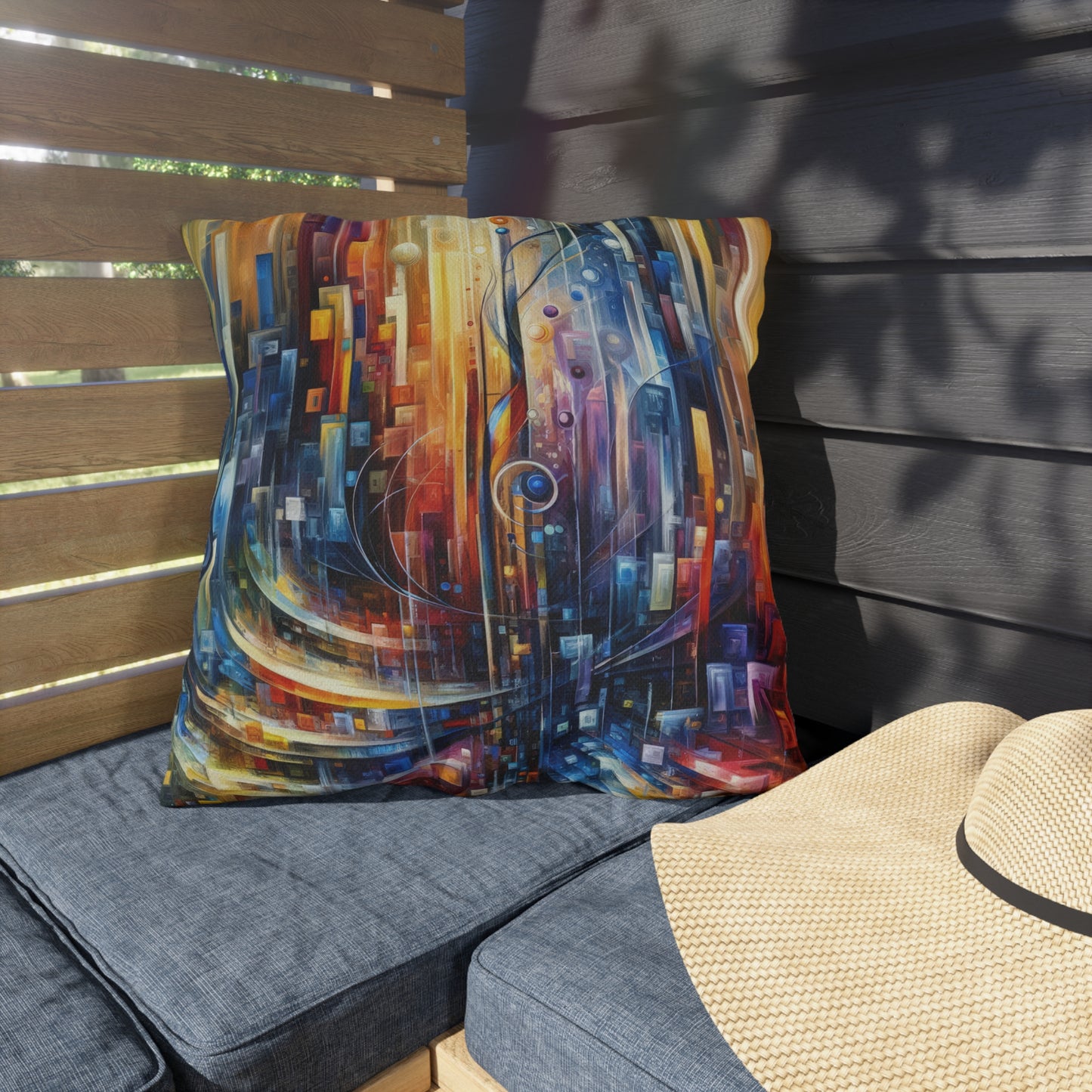 Symphonic Glass Resonance Outdoor Pillows