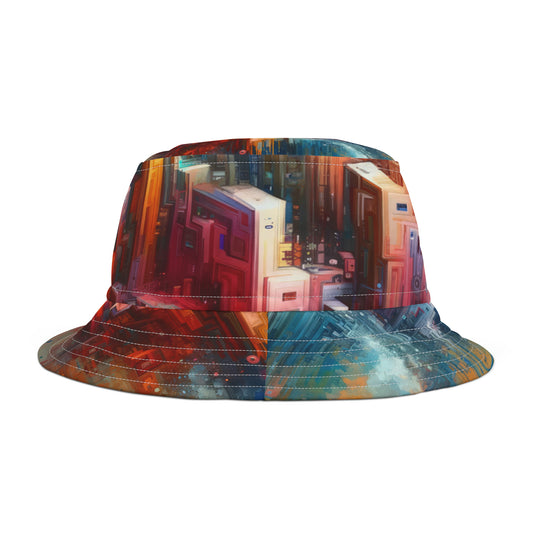 Digital Harmony Tachism Bucket Hat (AOP)