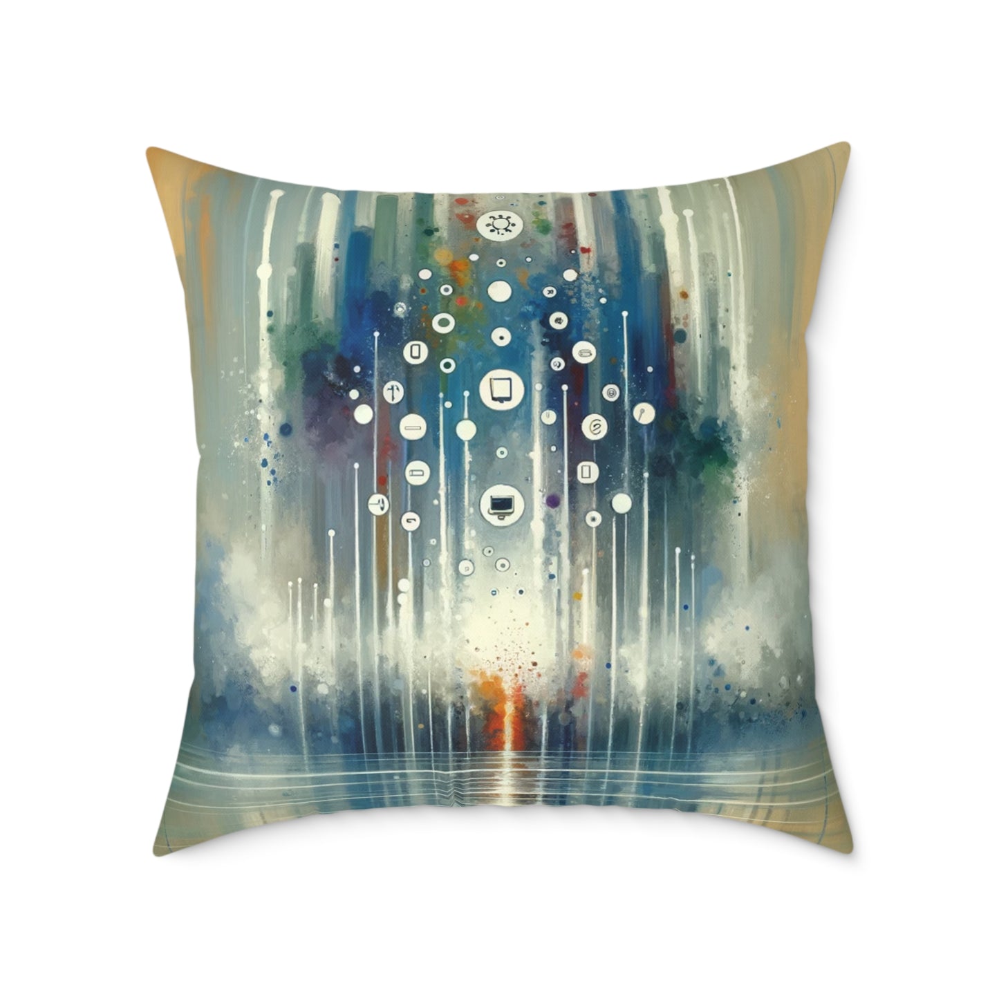 Tachism Digital Escape Spun Polyester Pillow