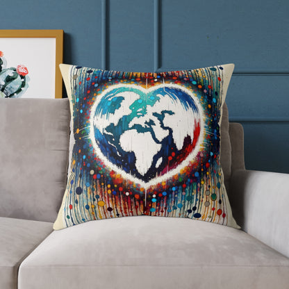 Heartbeats Synchronizing Peace Spun Polyester Pillow