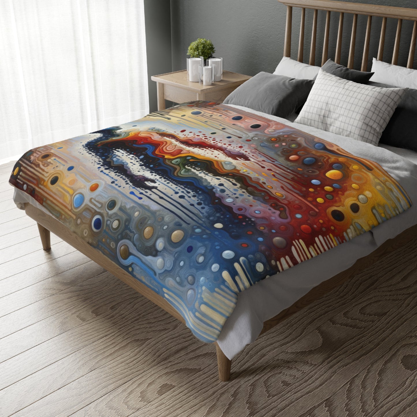 Connectedness Contours Wellness Velveteen Microfiber Blanket (Two-sided print)