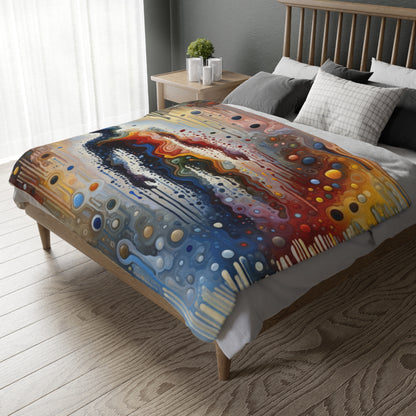 Connectedness Contours Wellness Velveteen Microfiber Blanket (Two-sided print)