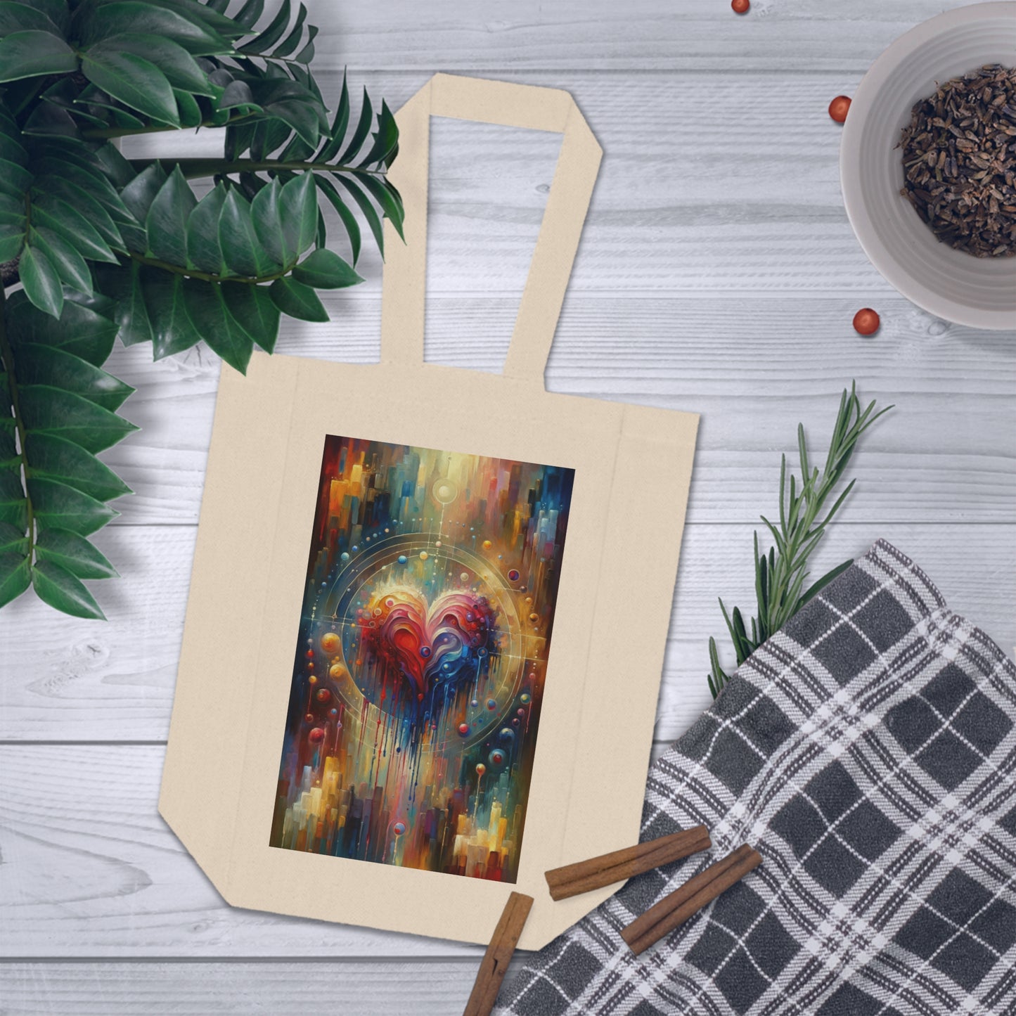 Unified Heart Reflections Double Wine Tote Bag