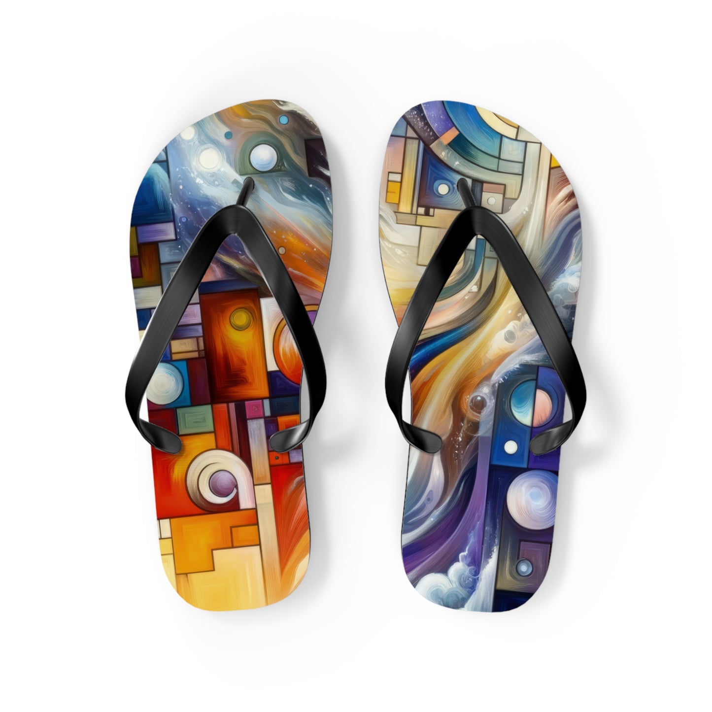 Cosmic Tachism Alchemy Flip Flops