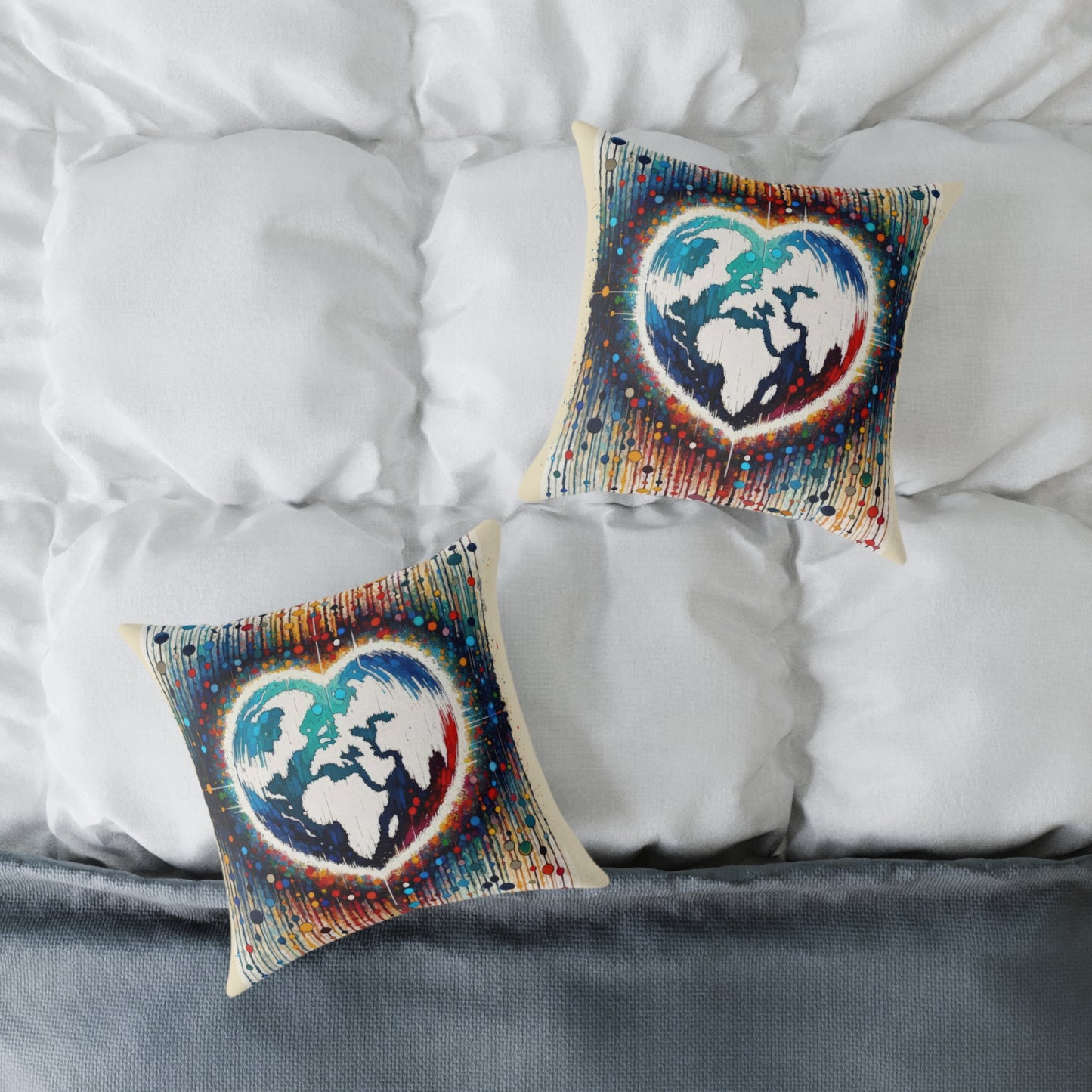 Heartbeats Synchronizing Peace Spun Polyester Pillow