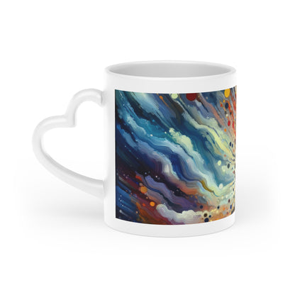 Vibrant Growth Symphony Heart-Shaped Mug