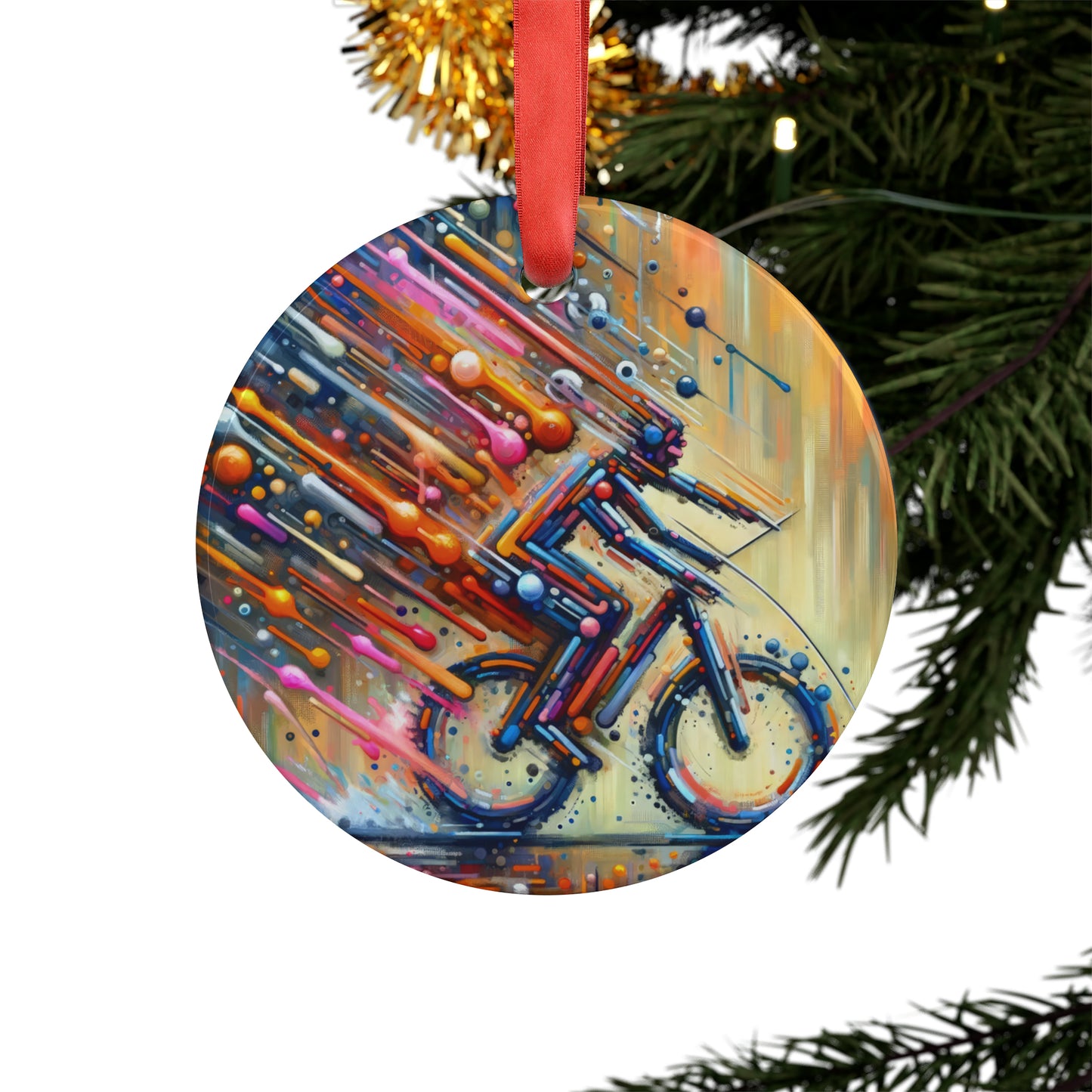 Vibrant Dynamic Sovereignty Acrylic Ornament with Ribbon