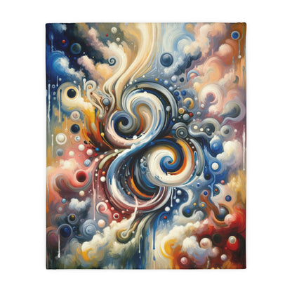 Paradoxical Embrace Tachism Velveteen Microfiber Blanket (Two-sided print)