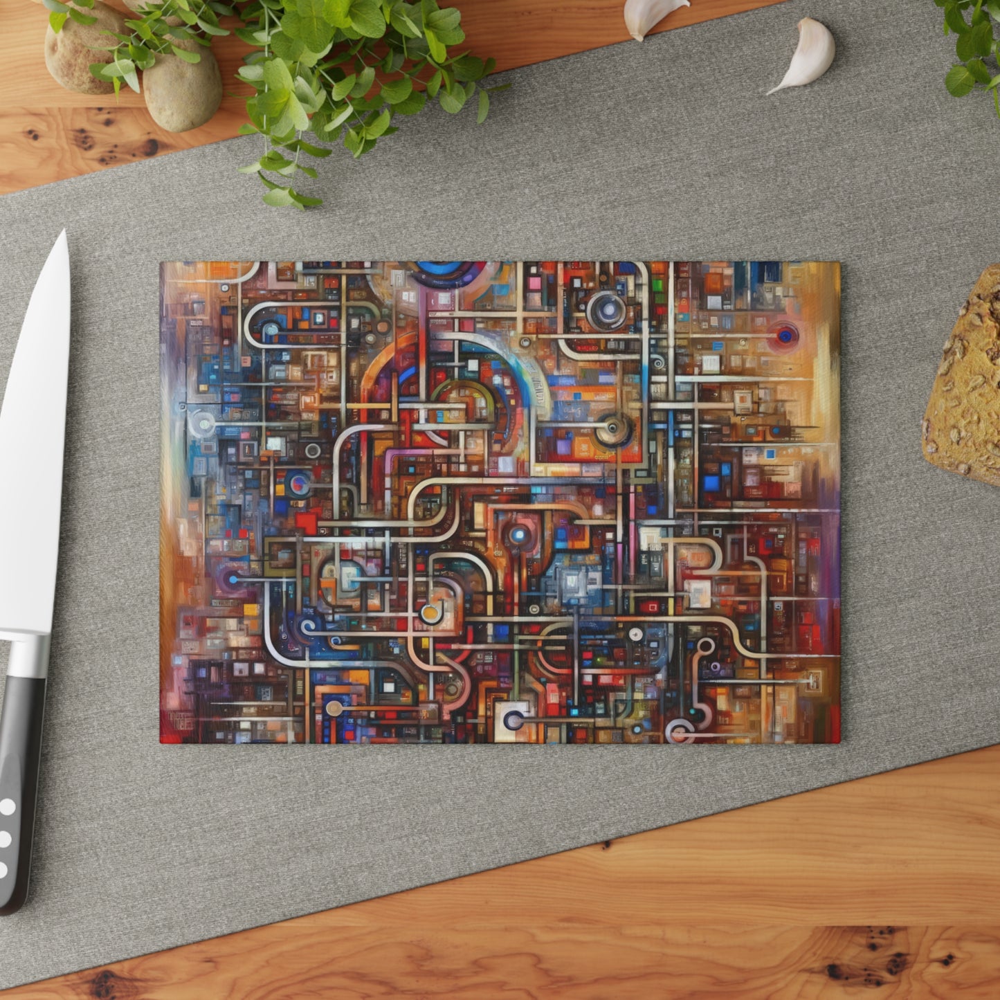 Grandest App Tapestry Glass Cutting Board