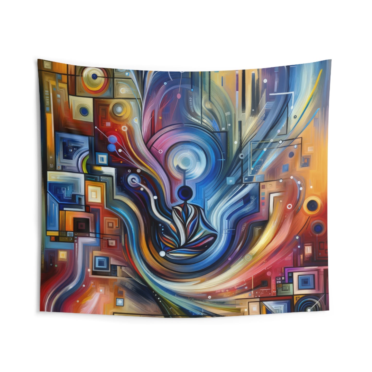 Digital Mindfulness Abstract Indoor Wall Tapestries