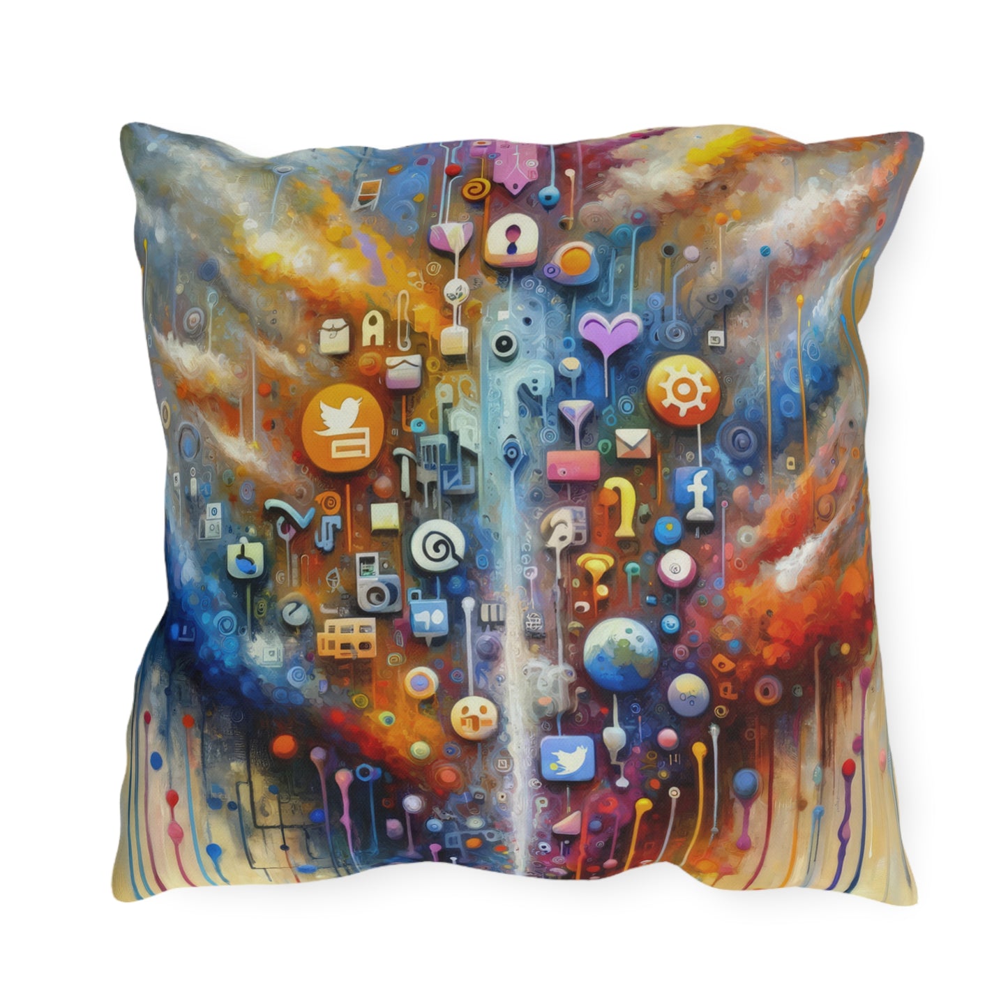 Digital Essence Revelation Outdoor Pillows