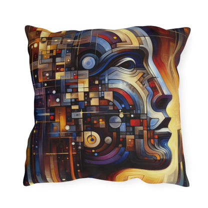 Reflective Tachism Shield Outdoor Pillows