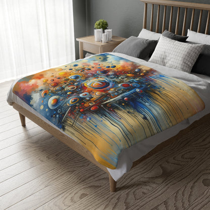 Connected Virtuality Canvas Velveteen Microfiber Blanket (Two-sided print)