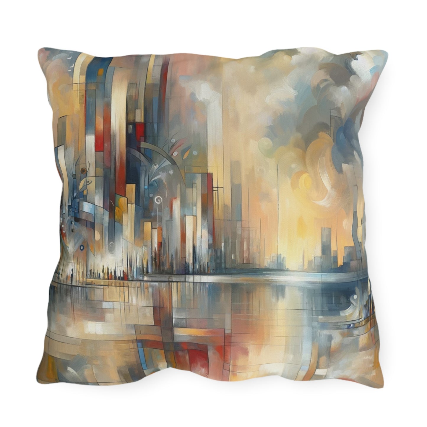 Abstract Buzzing Stillness Outdoor Pillows