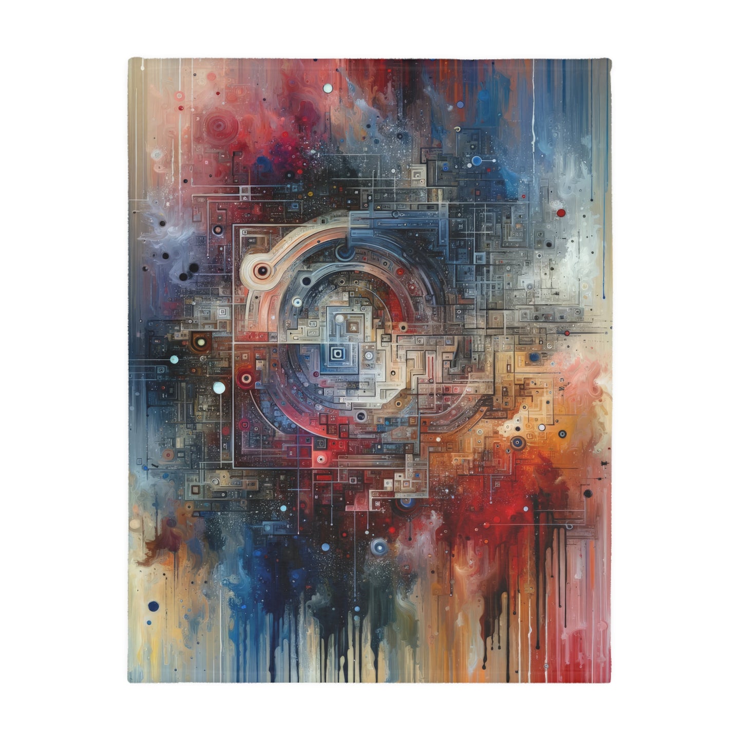 Awareness Algorithm Tachism Velveteen Microfiber Blanket (Two-sided print)