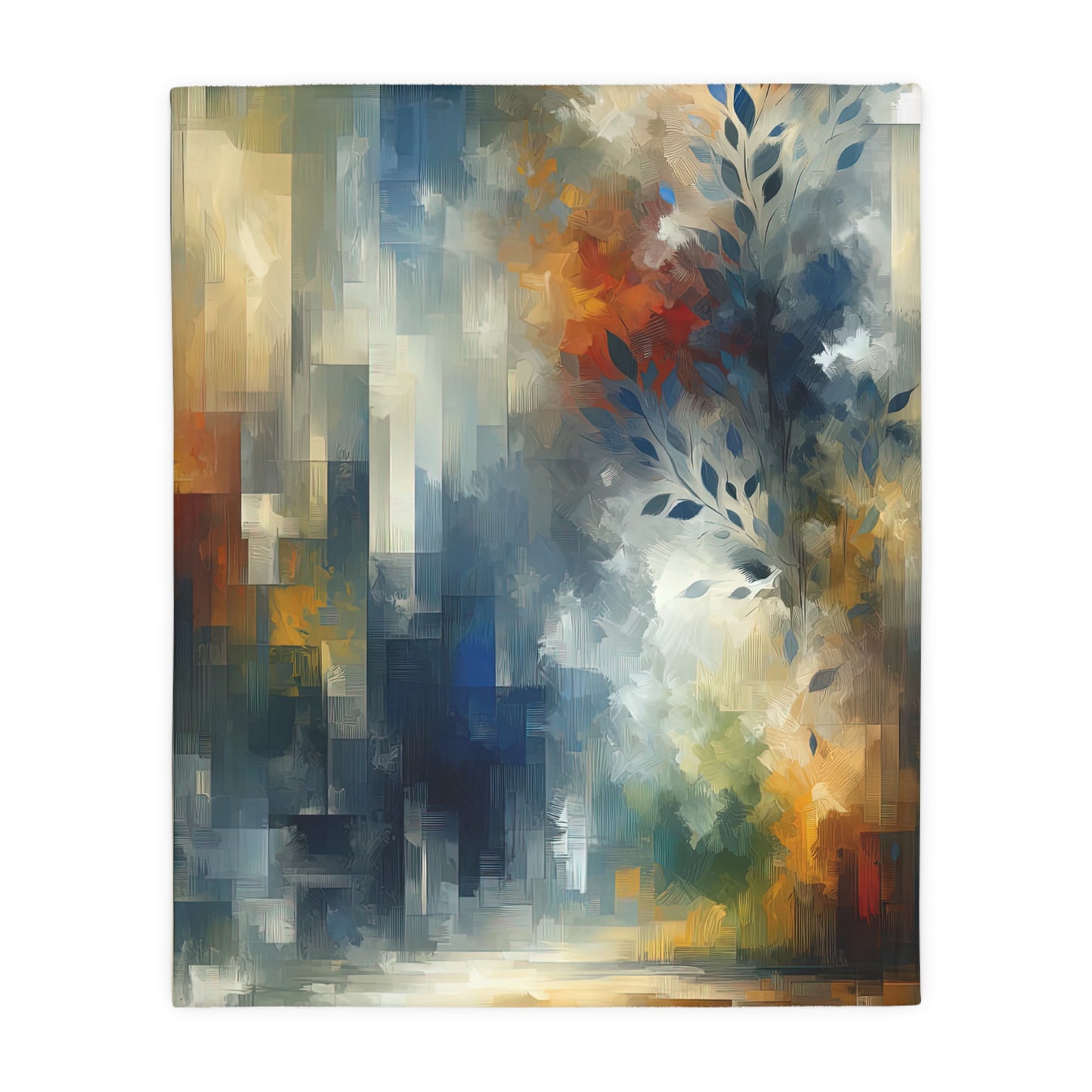 Contemplative Leaves Whispers Velveteen Microfiber Blanket (Two-sided print)