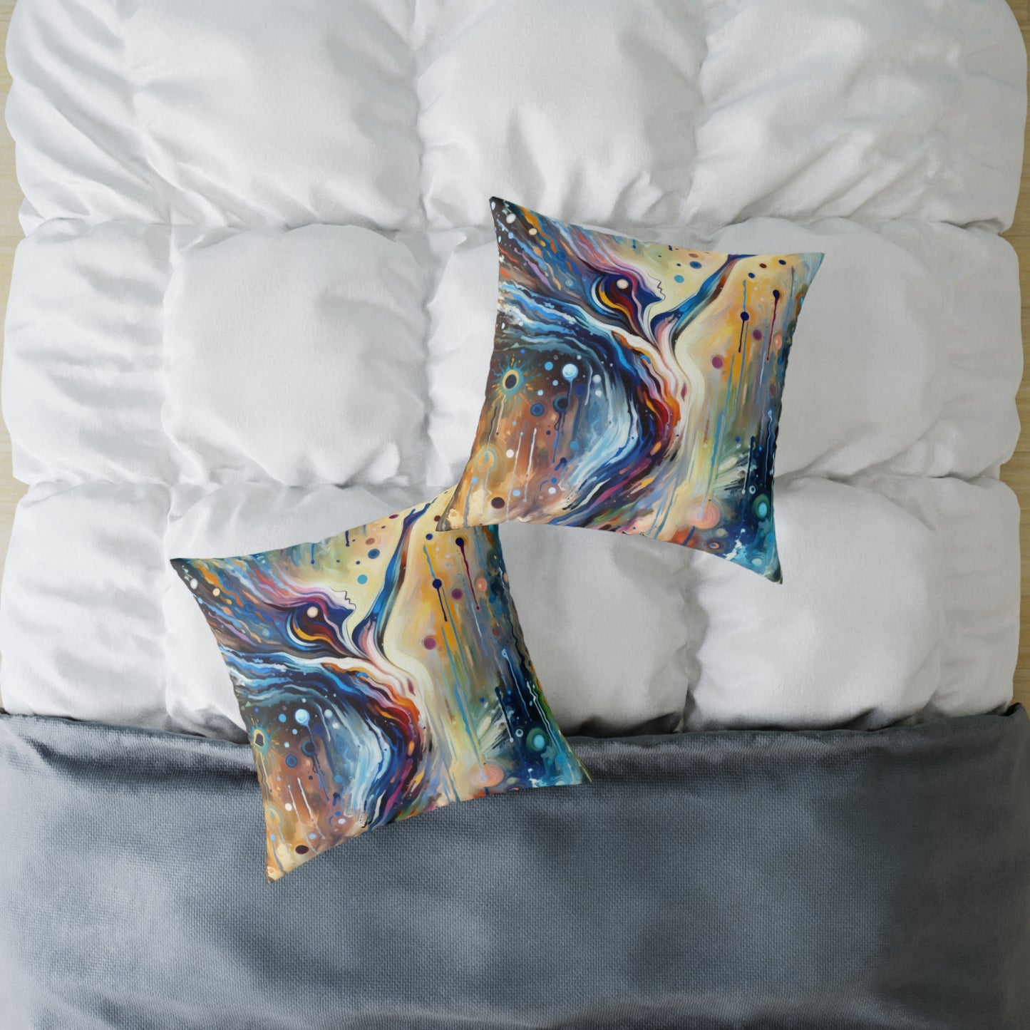 Journey Embrace Tachism Spun Polyester Pillow