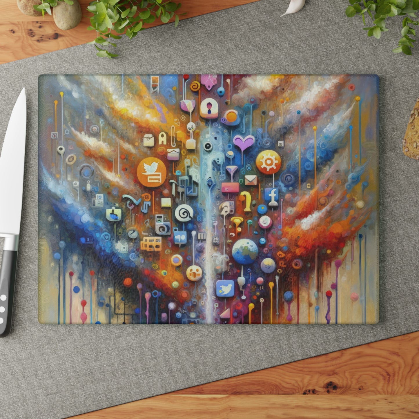 Digital Essence Revelation Glass Cutting Board