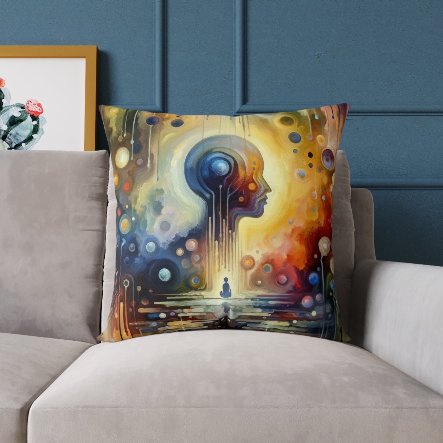 Reflective Oneness Healing Spun Polyester Pillow