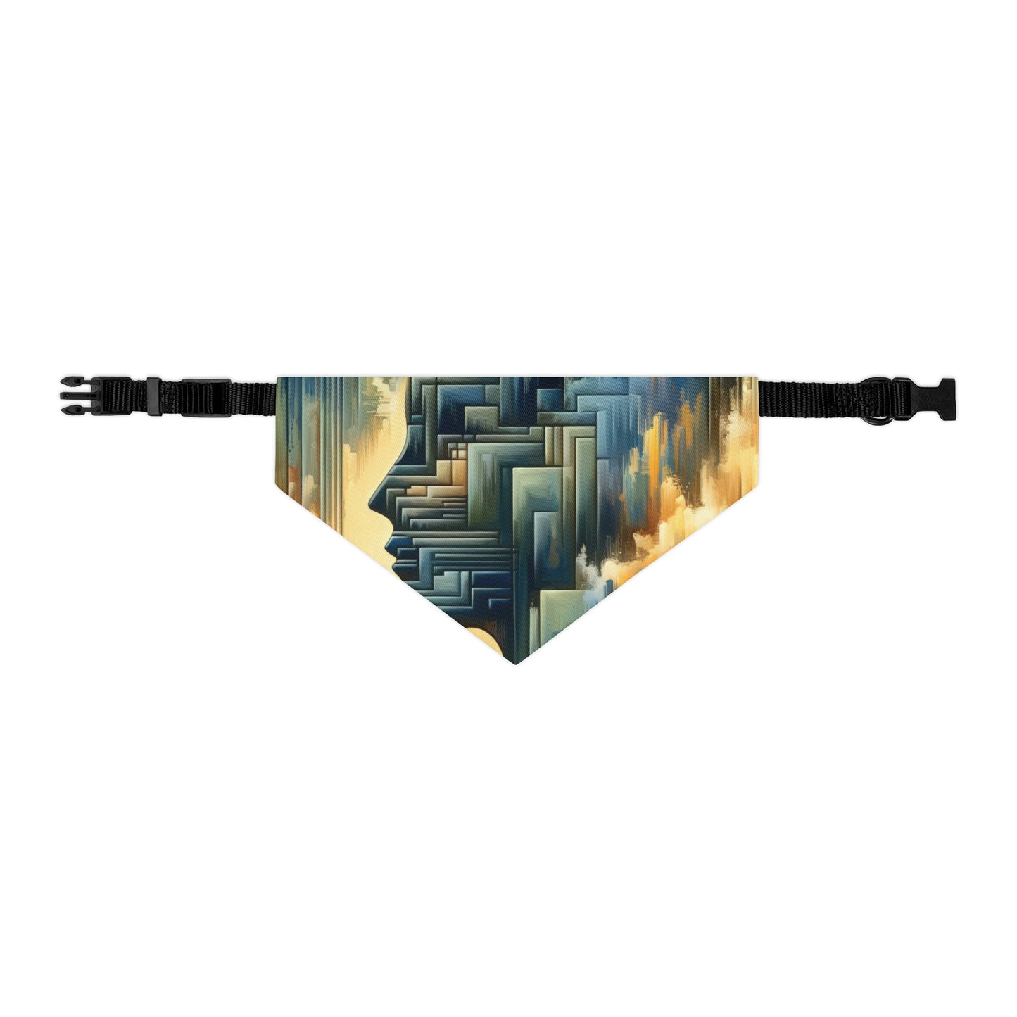 Abstract Geometric Boundaries Pet Bandana Collar