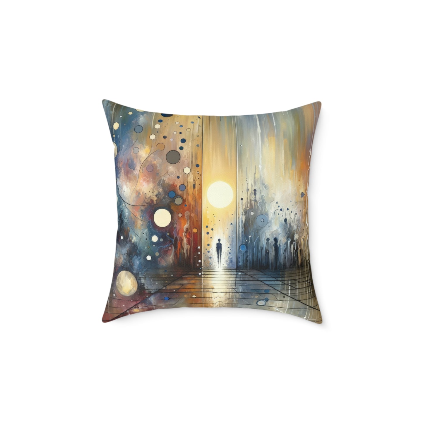Stillness Transition Abstract Spun Polyester Pillow