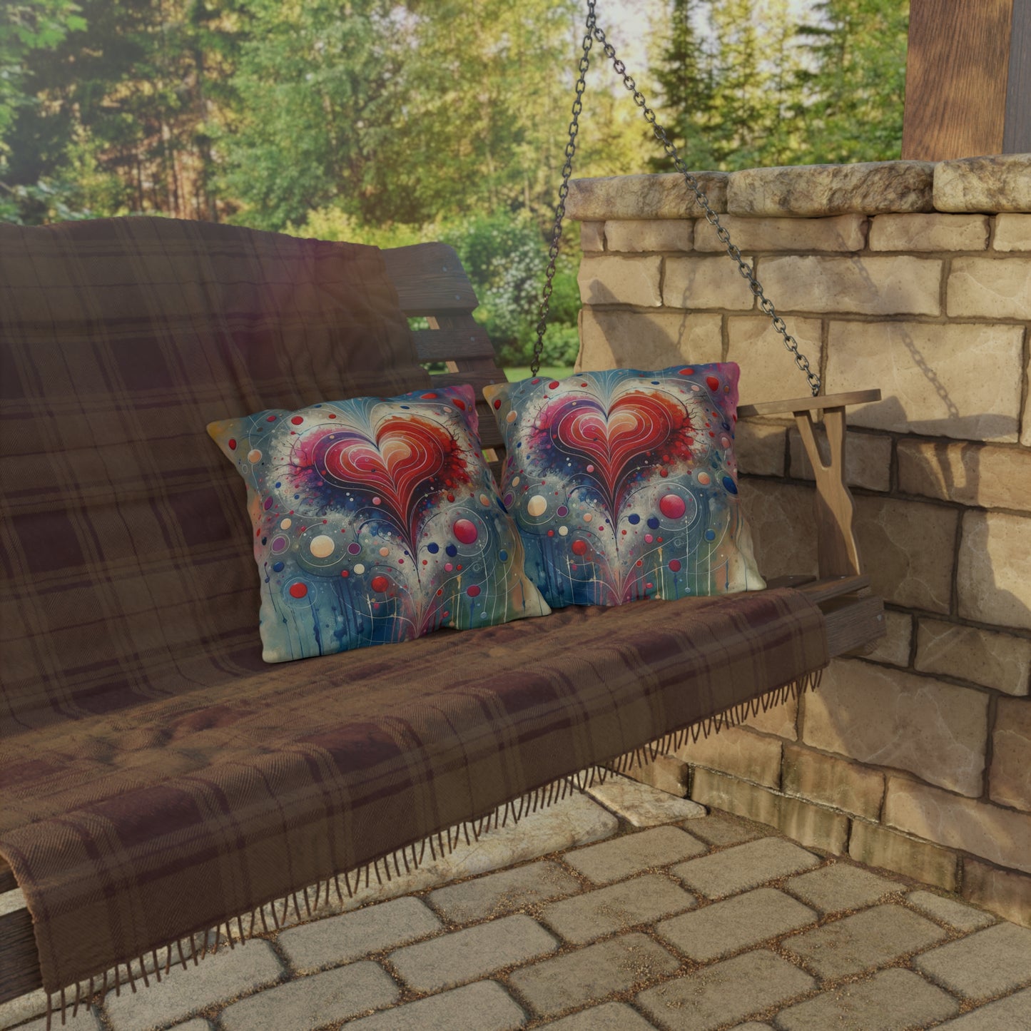 Emotional Physics Heart Outdoor Pillows