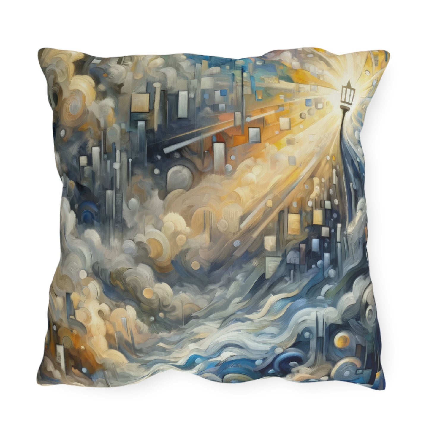 Adrift Beacon Tachism Outdoor Pillows