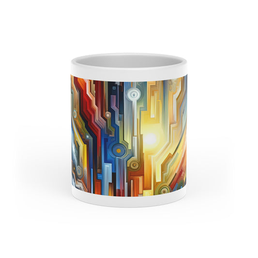 Unity Abstract Vibrancy Heart-Shaped Mug