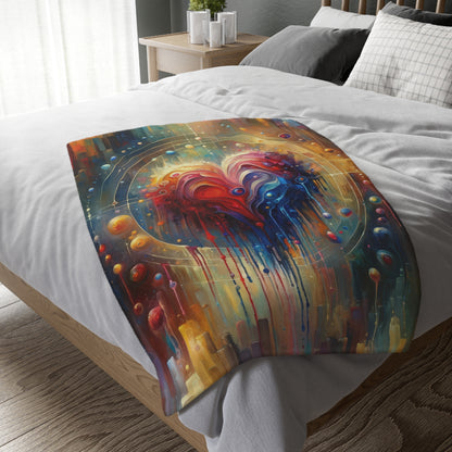 Unified Heart Reflections Velveteen Microfiber Blanket (Two-sided print)
