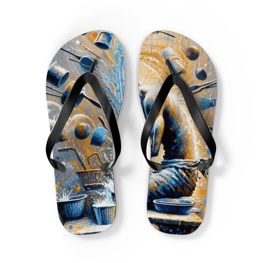 Meditative Kinetic Tachism Flip Flops