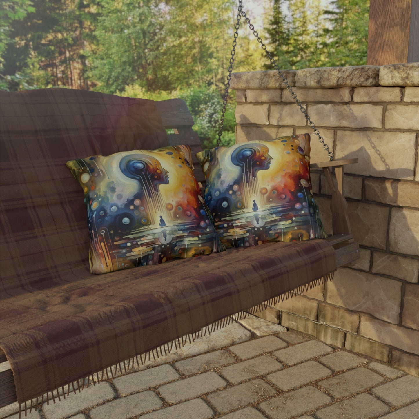 Reflective Oneness Healing Outdoor Pillows