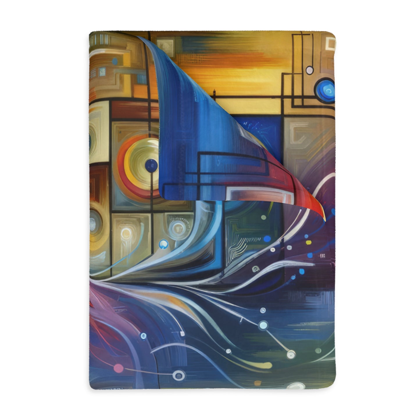 Digital Mindfulness Abstract Velveteen Microfiber Blanket (Two-sided print)