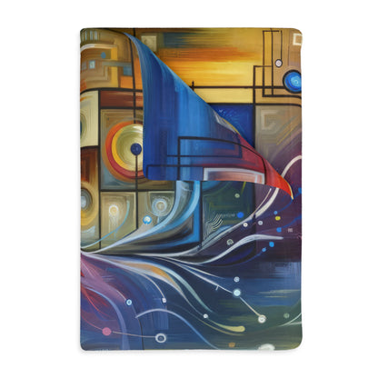 Digital Mindfulness Abstract Velveteen Microfiber Blanket (Two-sided print)