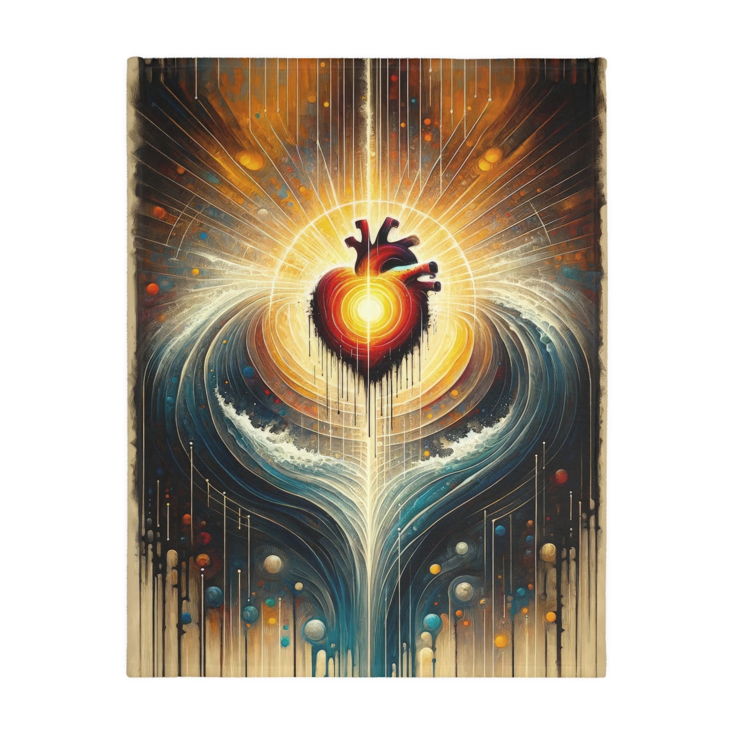 Awakened Heart Waves Velveteen Microfiber Blanket (Two-sided print)