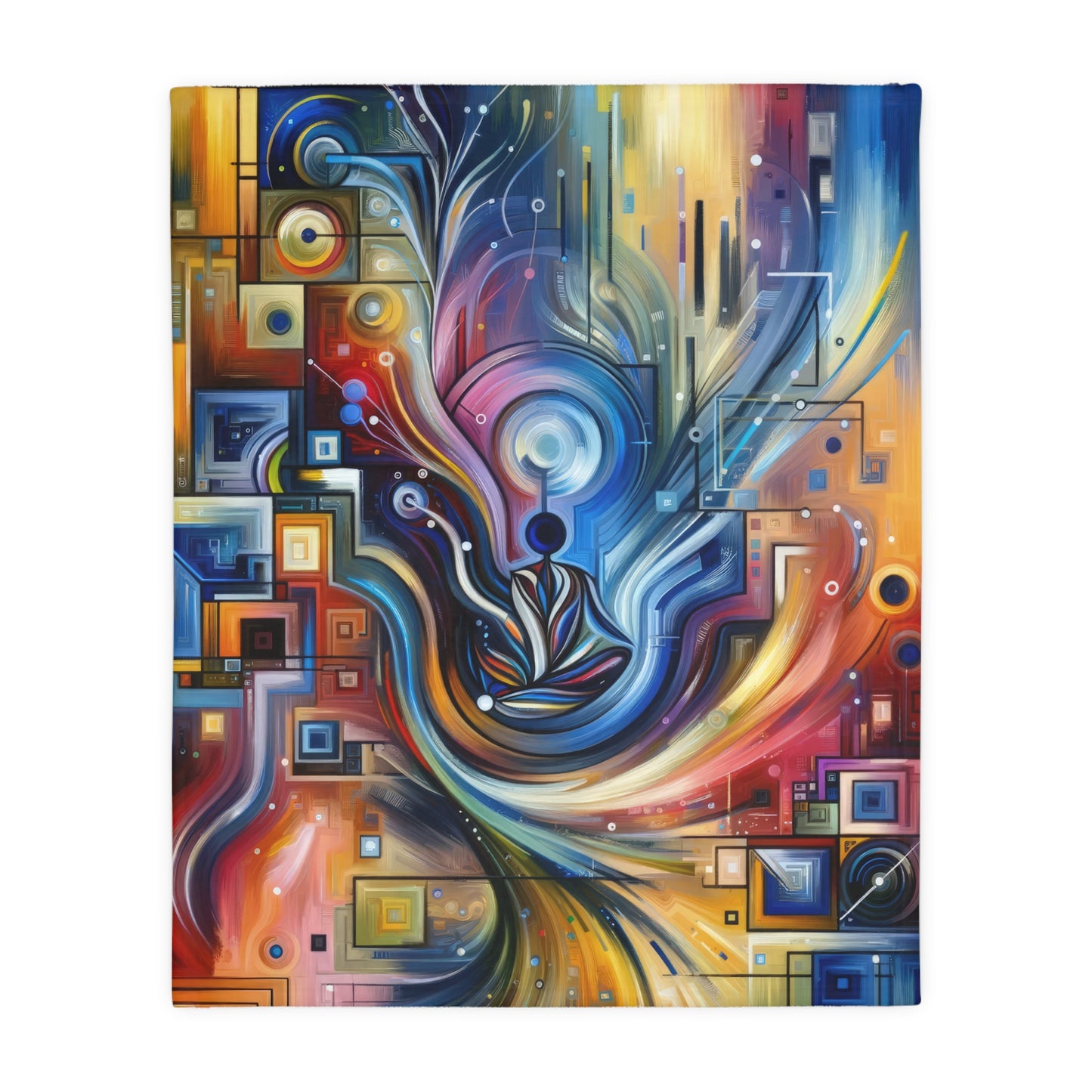 Digital Mindfulness Abstract Velveteen Microfiber Blanket (Two-sided print)