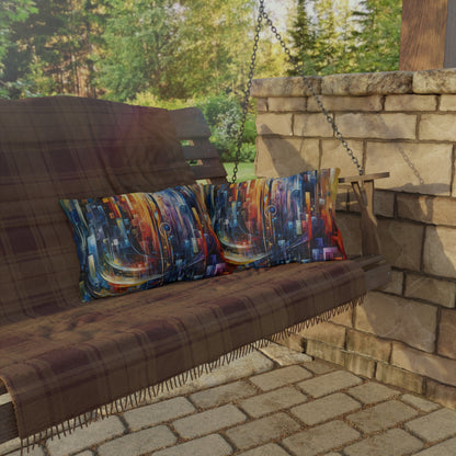 Symphonic Glass Resonance Outdoor Pillows