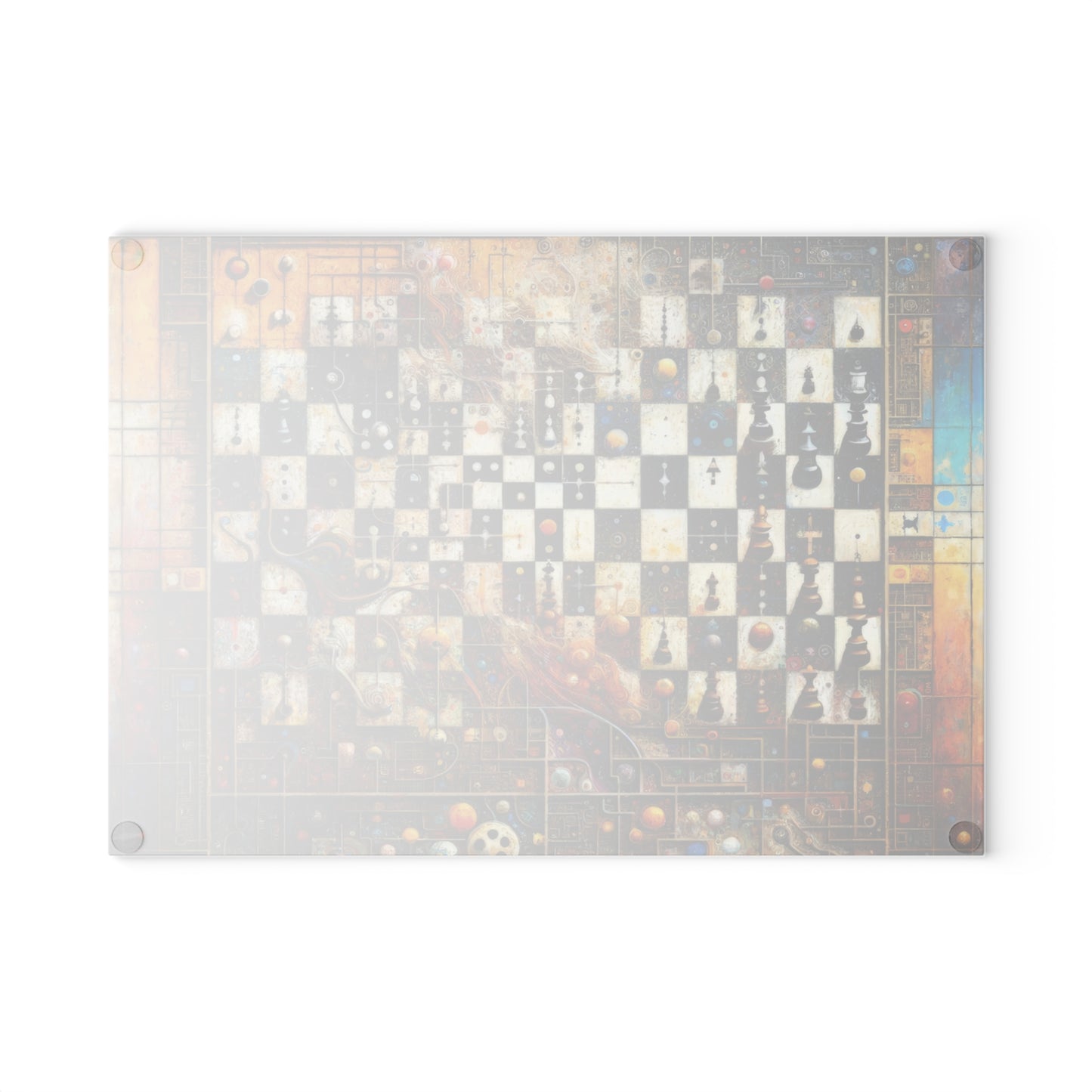 Cosmic Chess Integration Glass Cutting Board