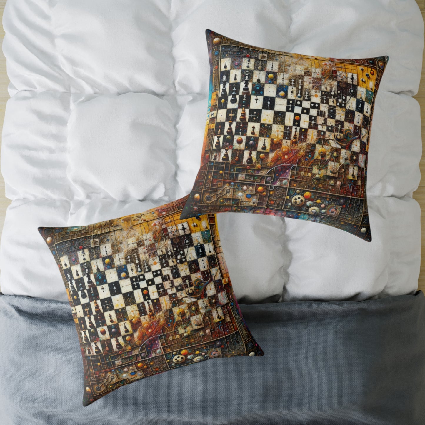 Cosmic Chess Integration Spun Polyester Pillow