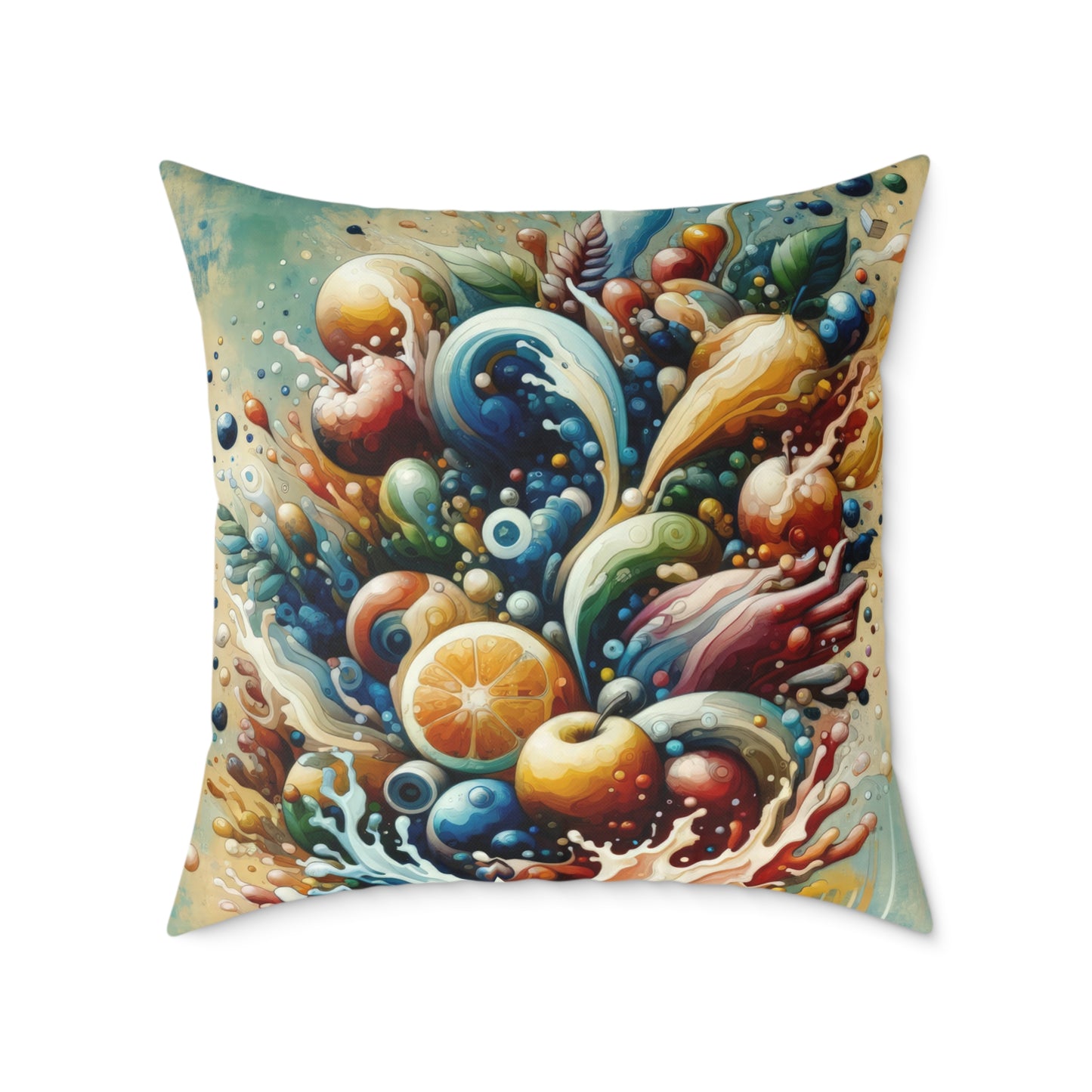Nourishing Tachism Symphony Spun Polyester Pillow