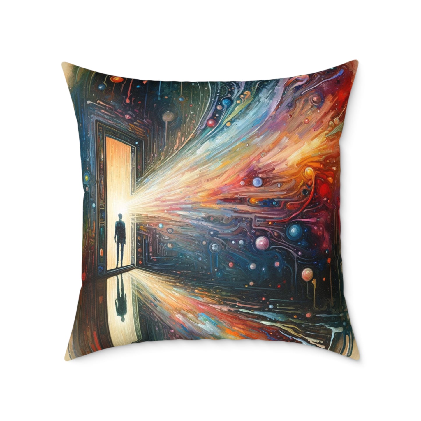 Mirror Wholeness Tachism Spun Polyester Pillow
