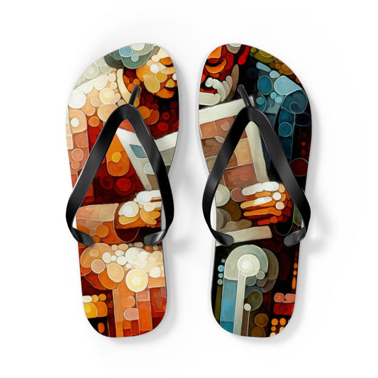 Elderly Unity Tachism Flip Flops