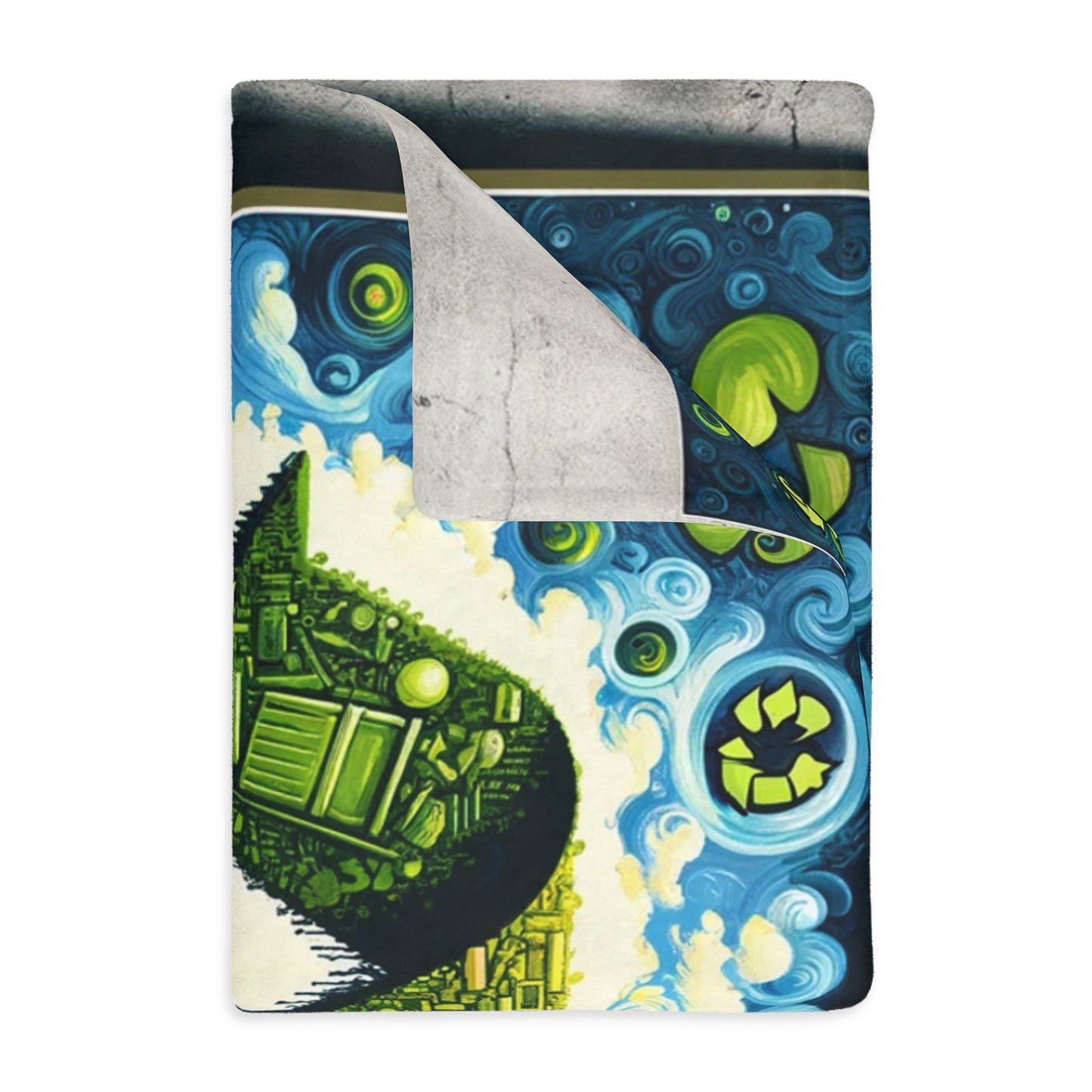 Upcycling Lifecycle Artistry Velveteen Microfiber Blanket (Two-sided print)