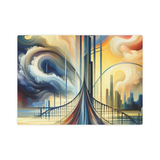 Conscious Bridge Tachism Canvas Photo Tile