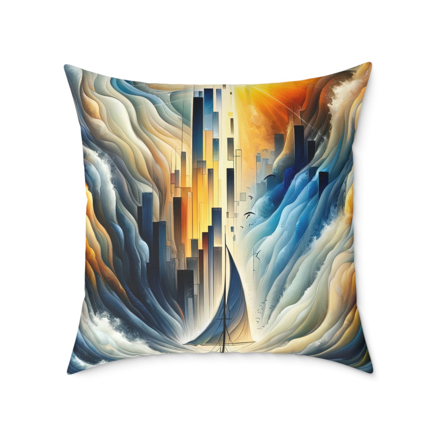 Beacon Sail Change Spun Polyester Pillow