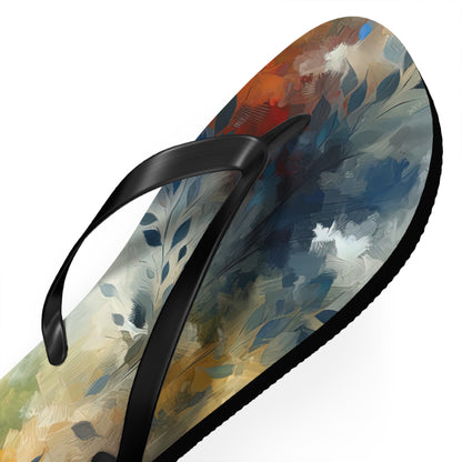Contemplative Leaves Whispers Flip Flops