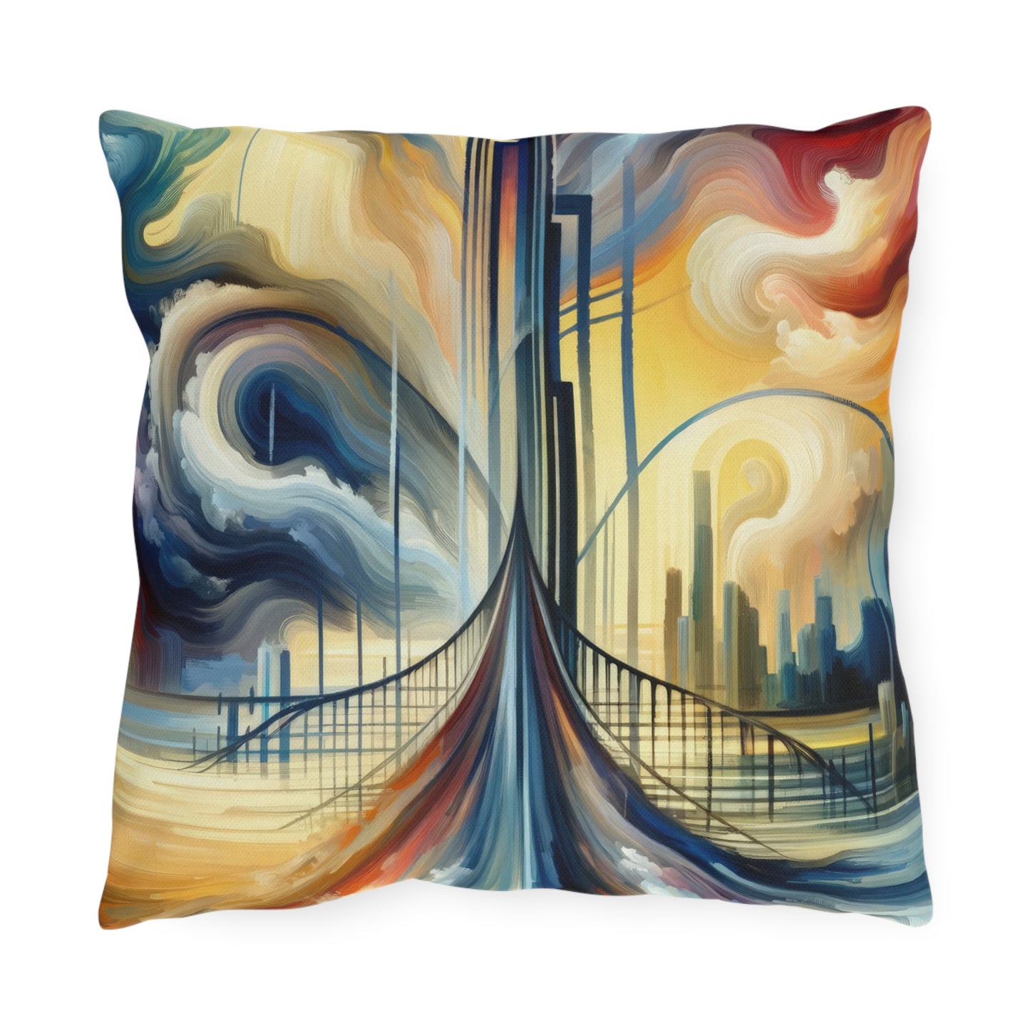 Conscious Bridge Tachism Outdoor Pillows