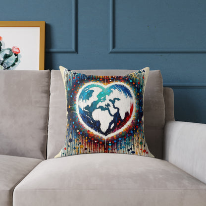 Heartbeats Synchronizing Peace Spun Polyester Pillow