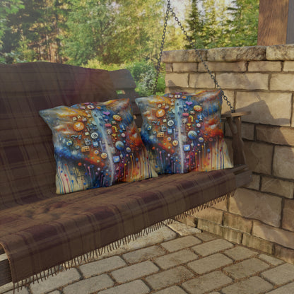 Digital Essence Revelation Outdoor Pillows