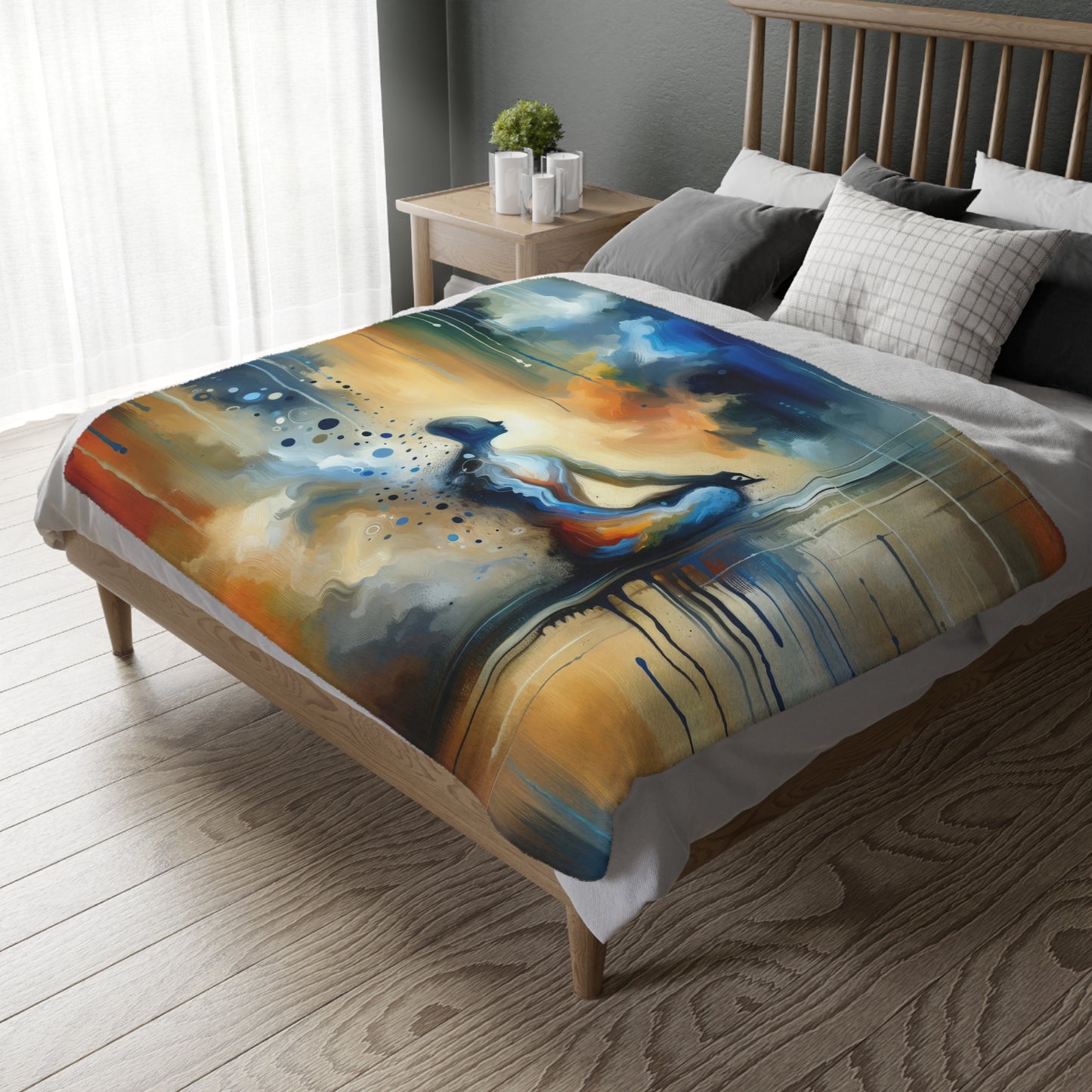 Resonance Abstract Healing Velveteen Microfiber Blanket (Two-sided print)