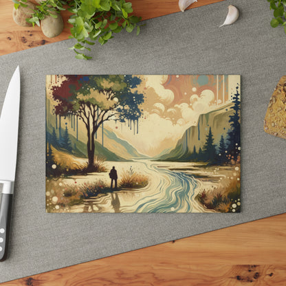 Serene Stream Sojourn Glass Cutting Board